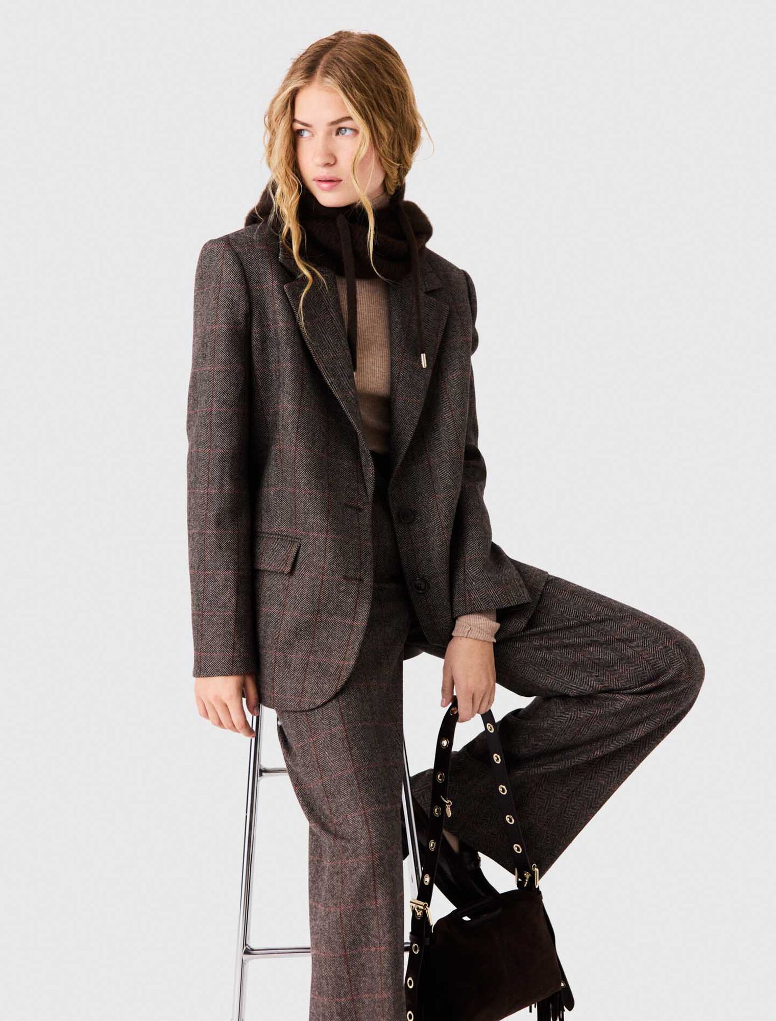 Belted suit jacket