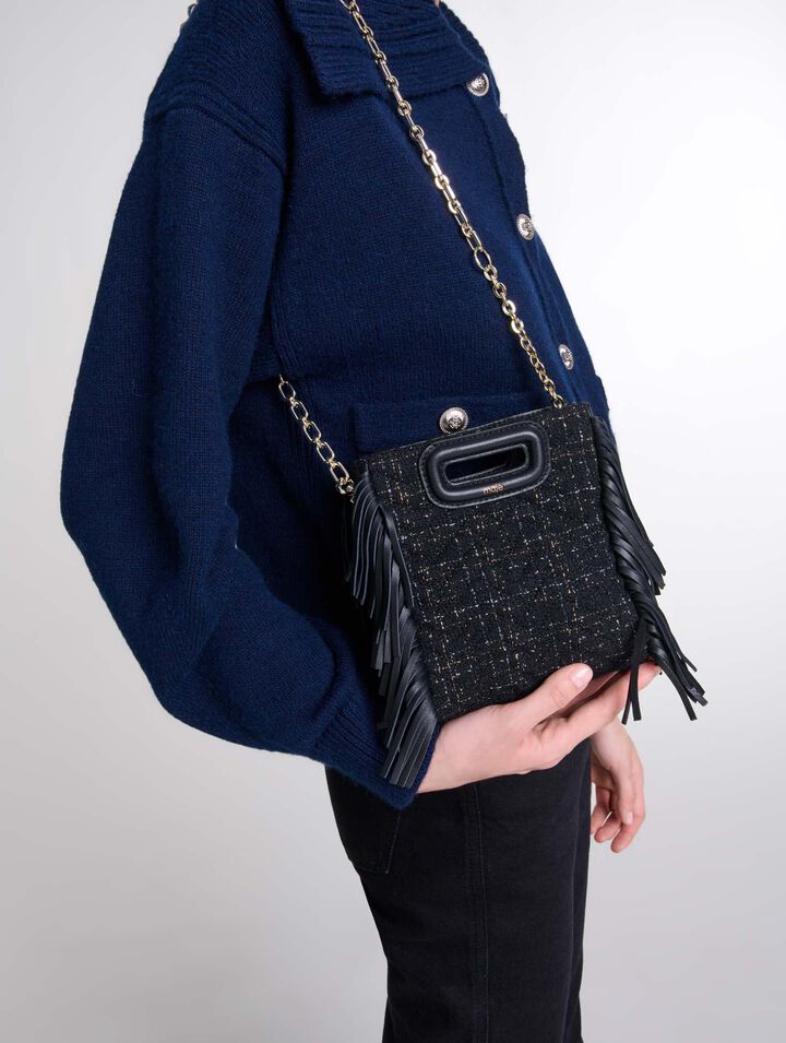 Quilted tweed mini M bag