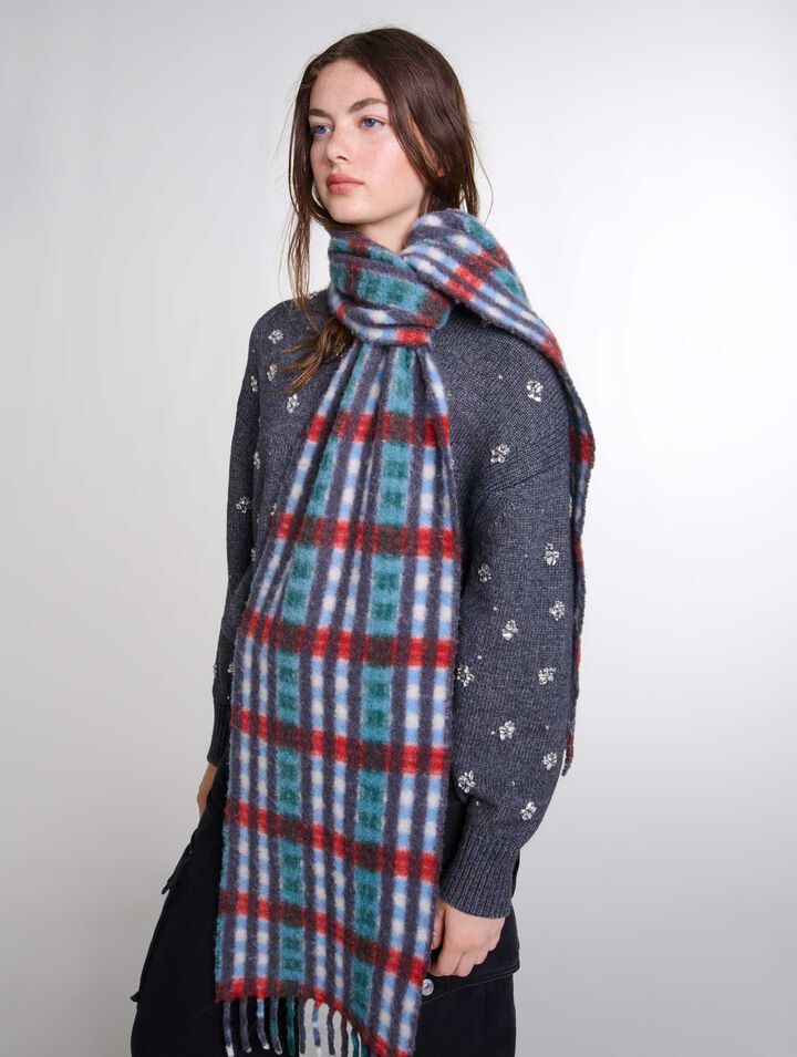Alpaca blend check scarf