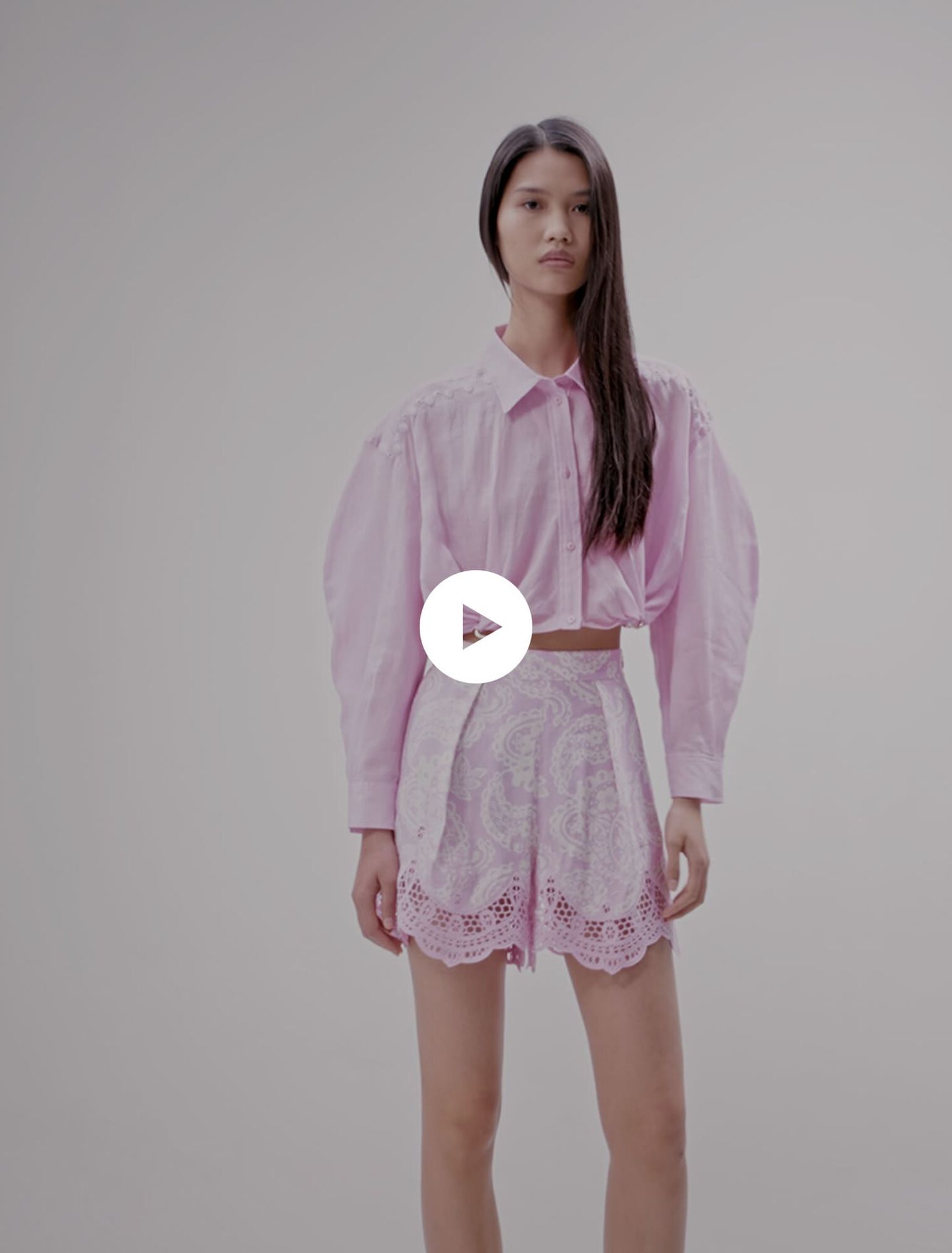 Ramie cropped shirt