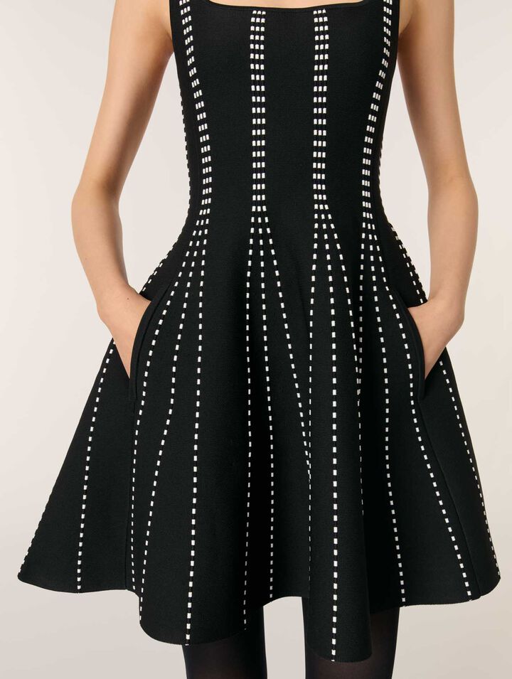 Short jacquard knit dress