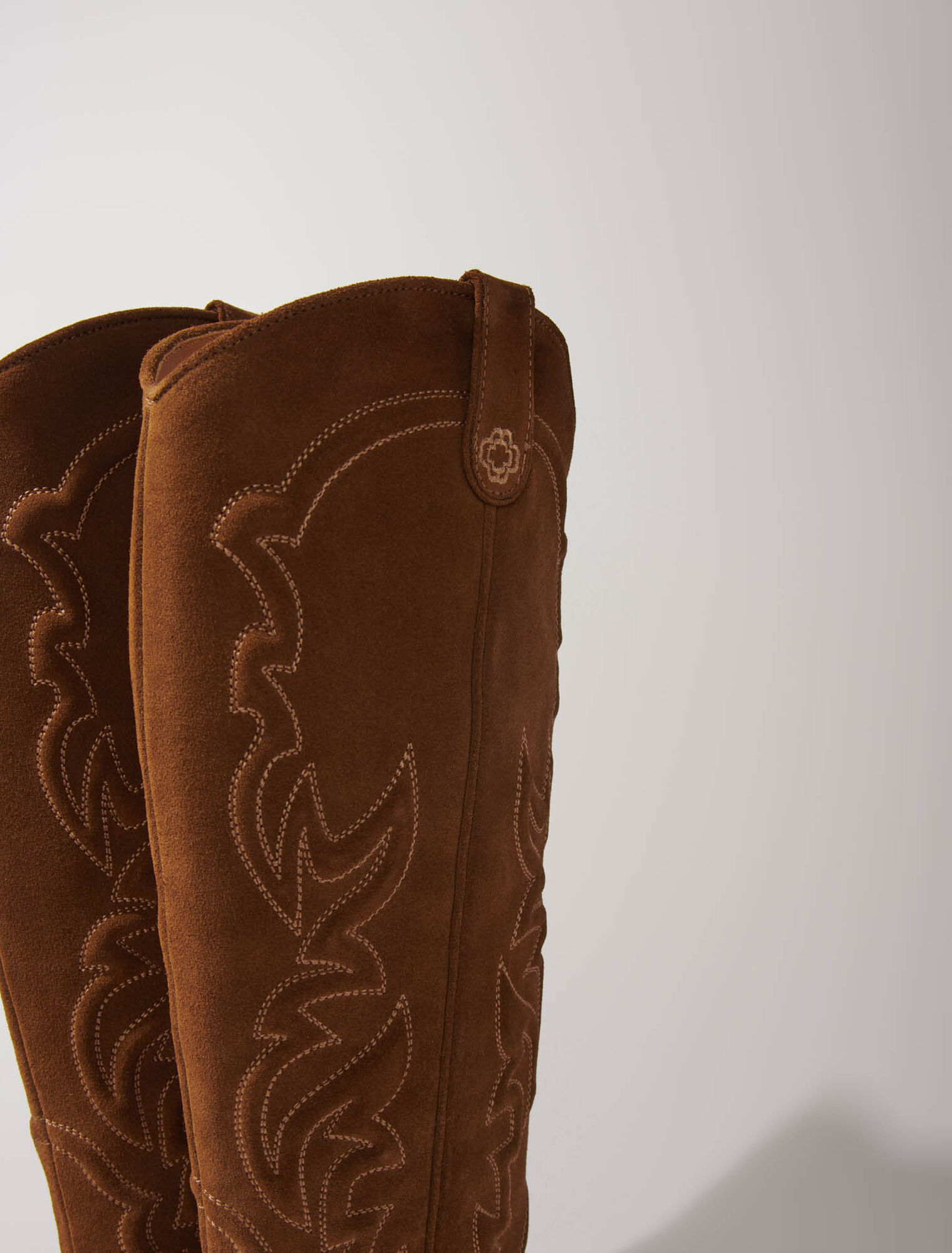 Suede cowboy boots