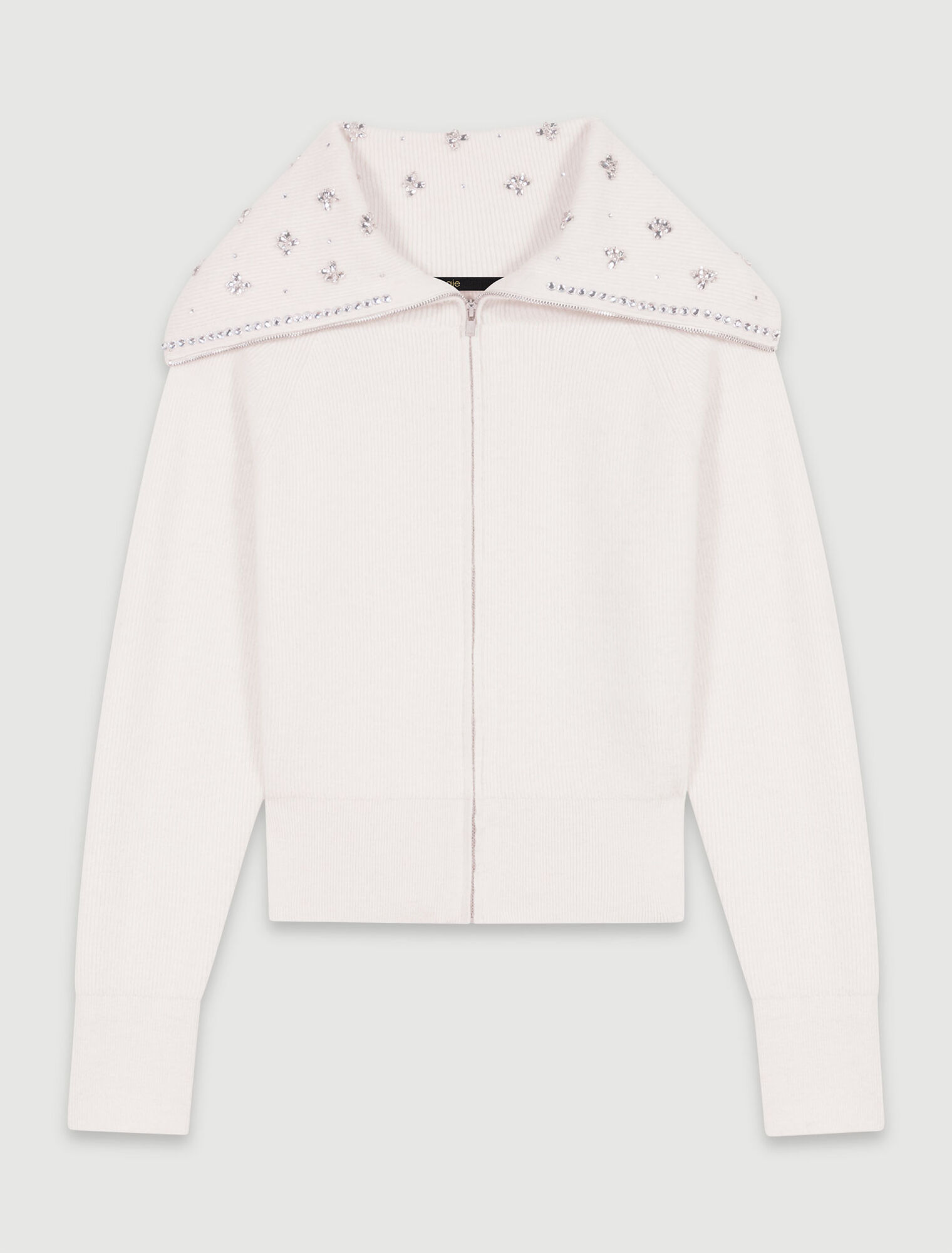 Cardigan with jewellery neck