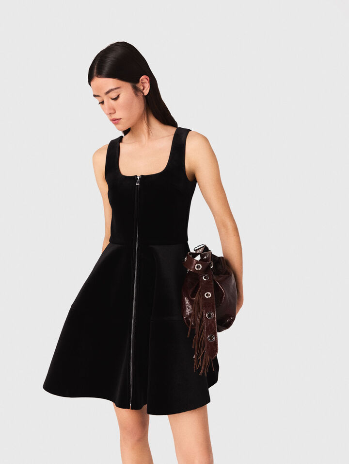 Short velvet skater dress