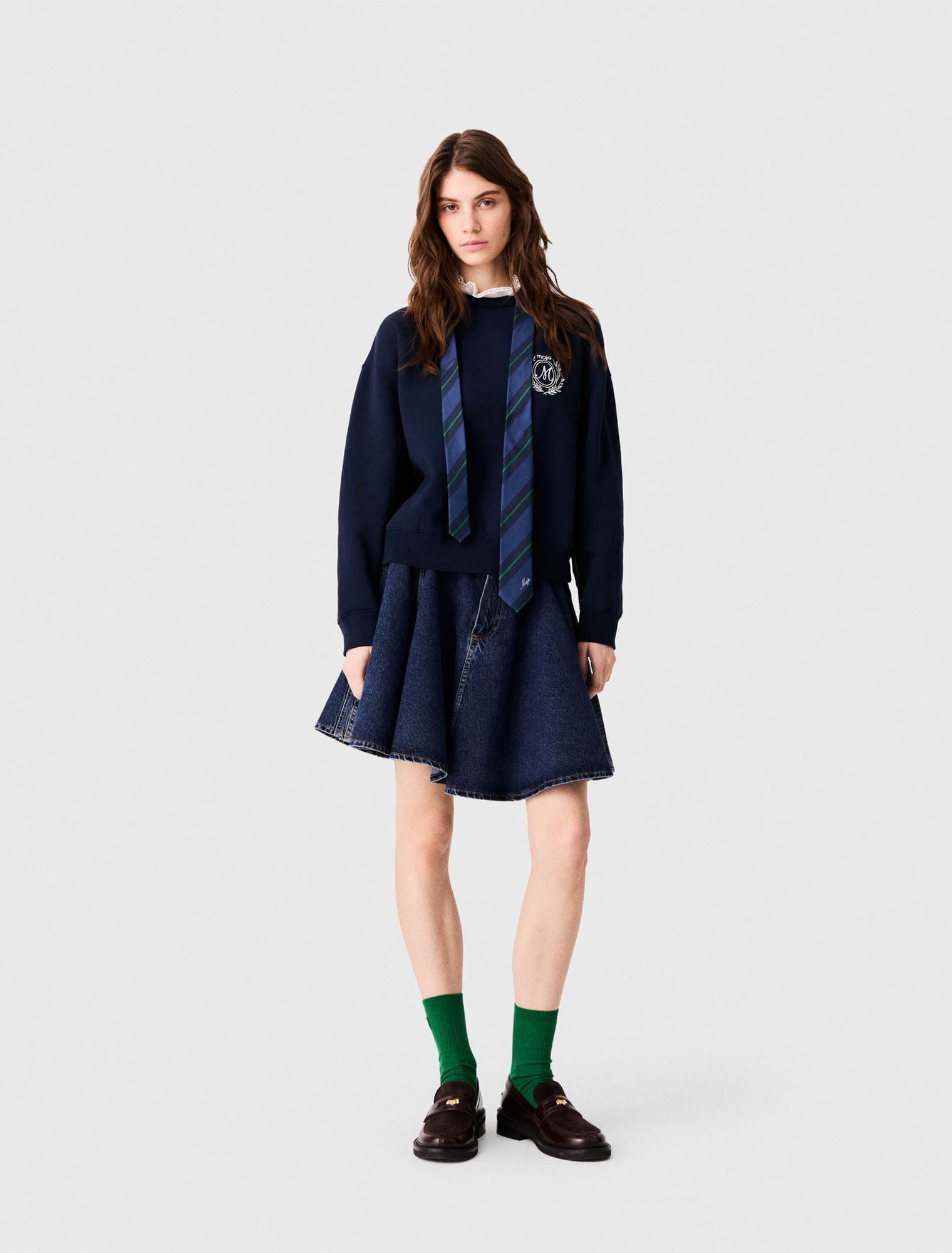 Sweatshirt with poplin details