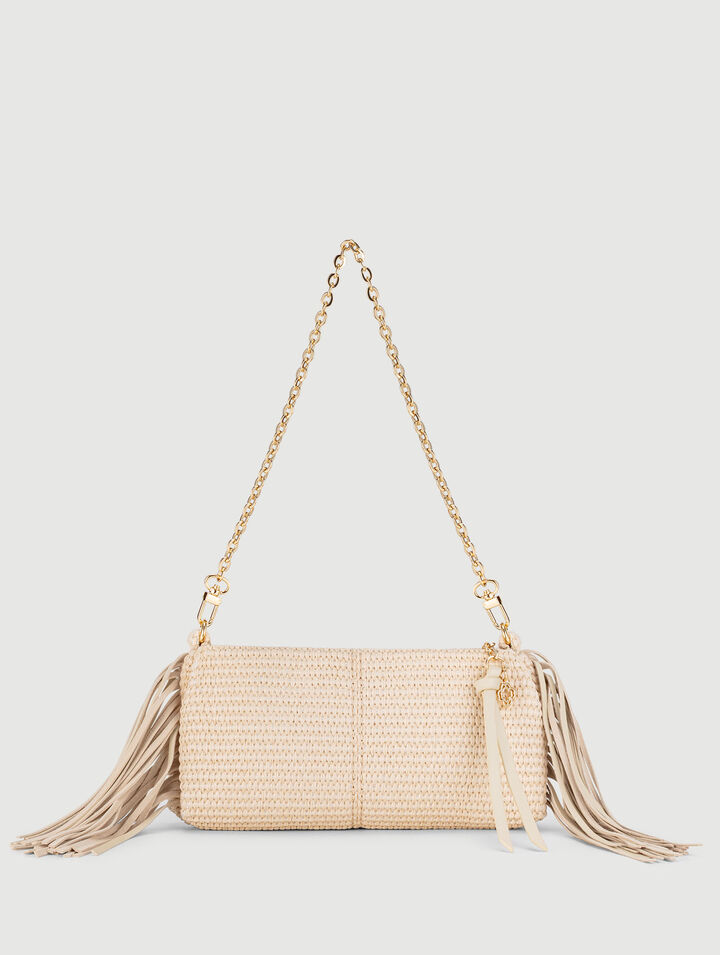 Miss M raffia-look clutch bag