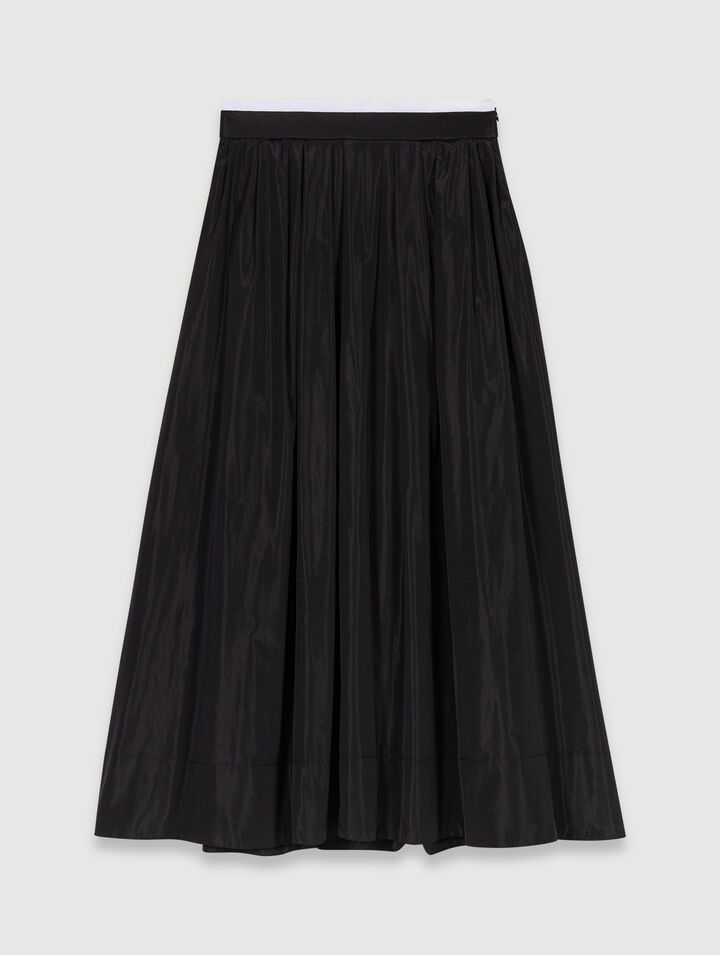 Long skirt with contrast waistband 