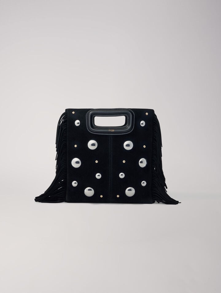 M suede bag with studs