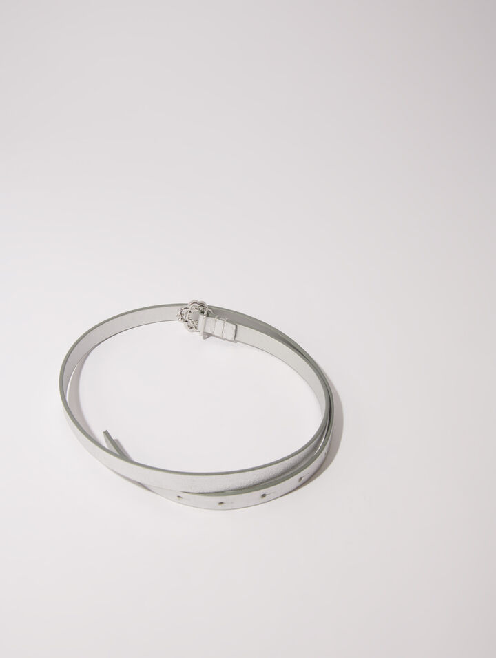 Slim belt with Clover buckle