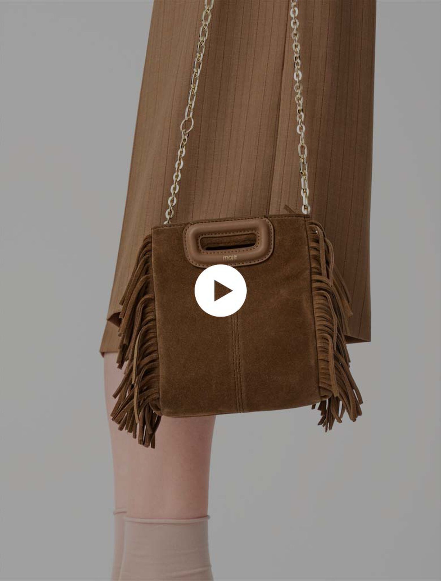 M mini bag in suede leather