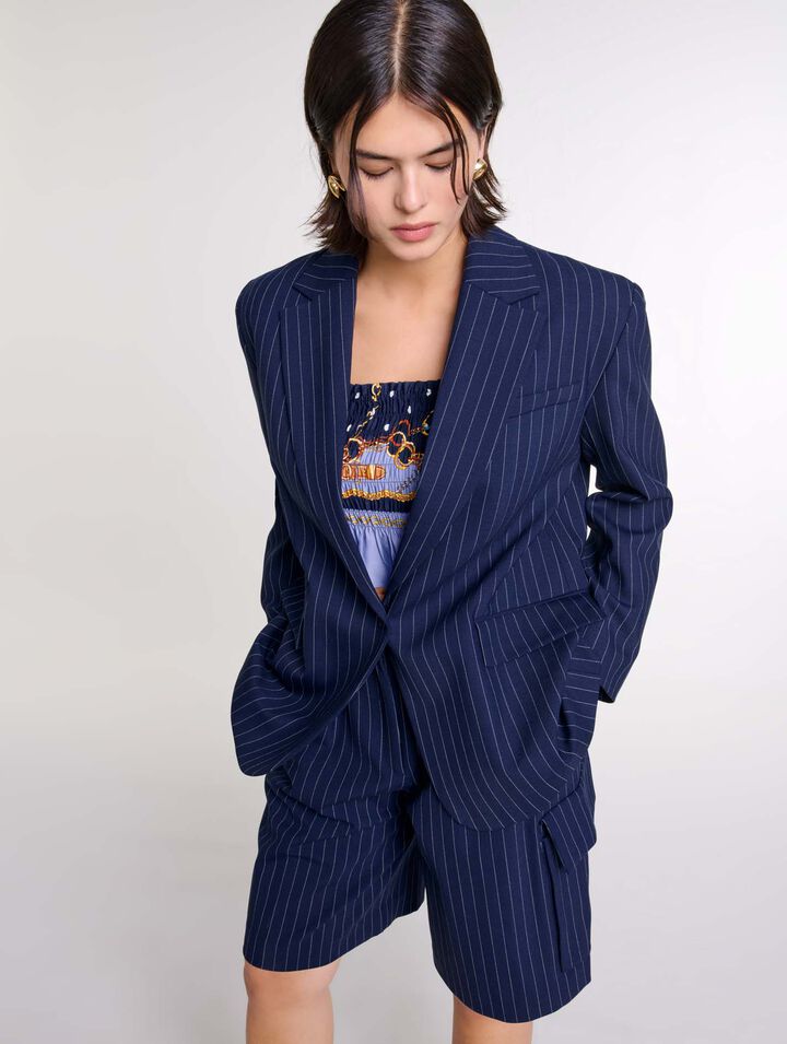 Striped suit jacket