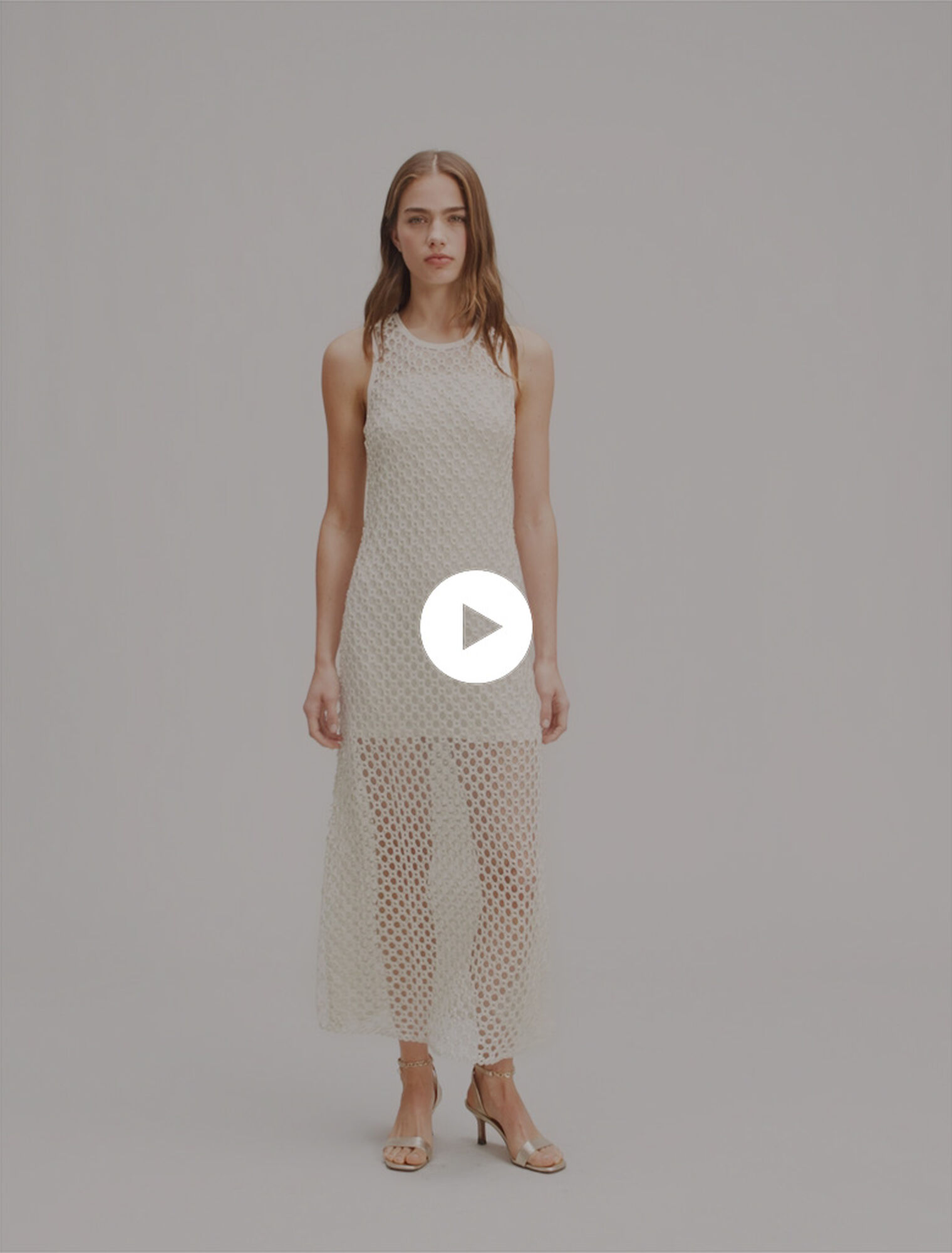 Beaded crochet maxi dress