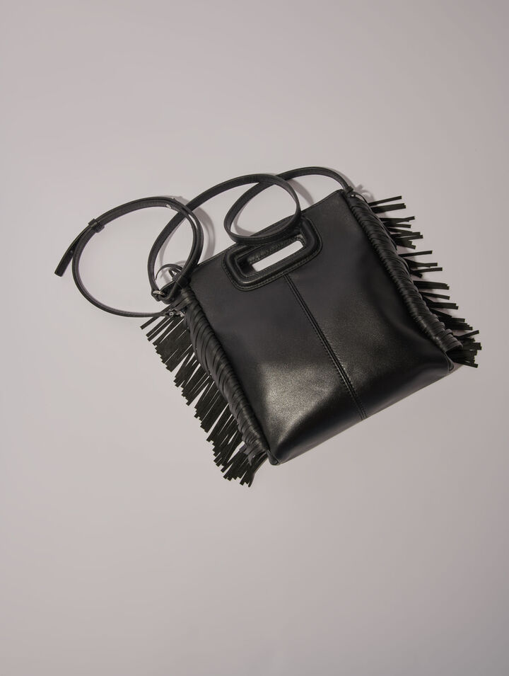 Leather M bag with eyelets