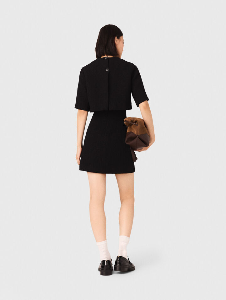 2-in-1 shiny tweed dress