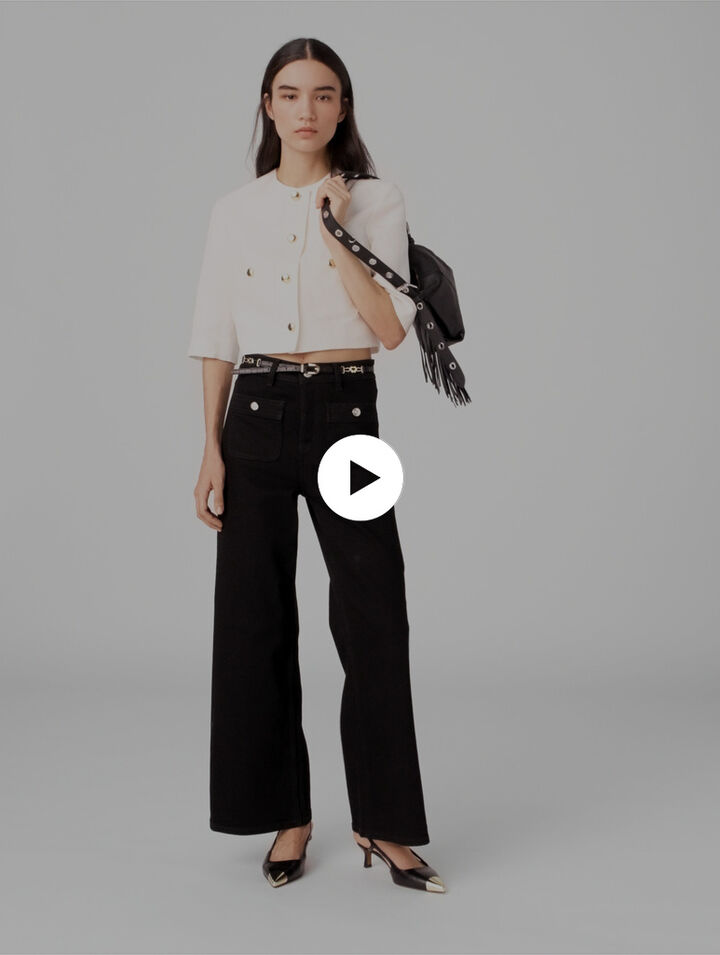 Straight-leg jeans with patch pockets