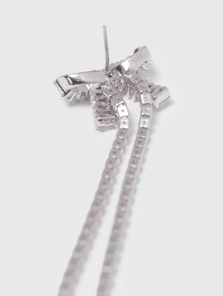 Rhinestone bow earrings