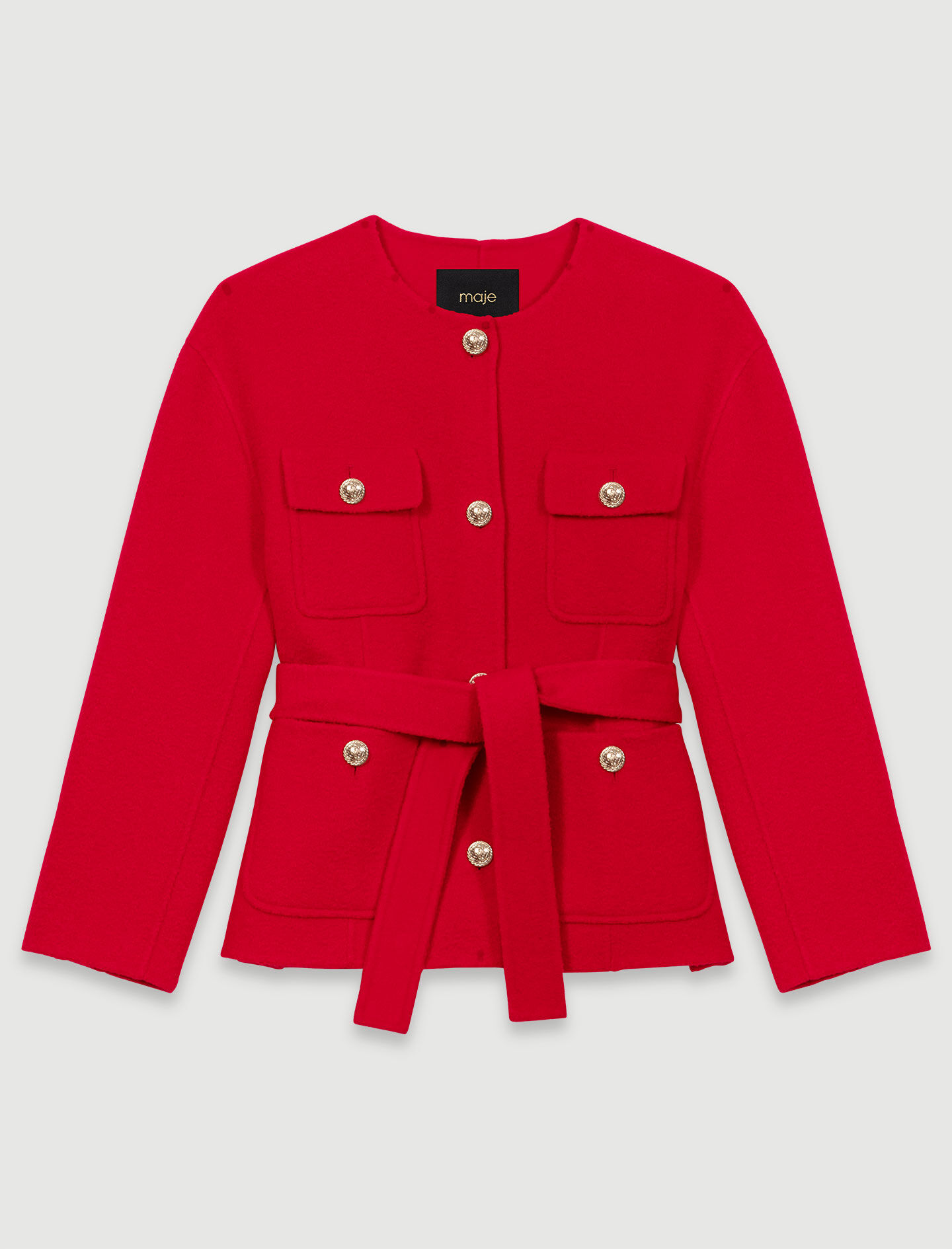 Belted double-faced jacket - Jackets | Maje