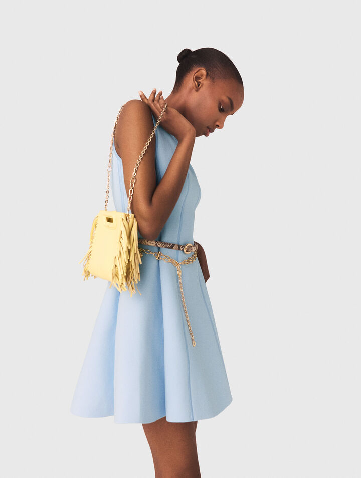 Matte crackled leather M Mini bag