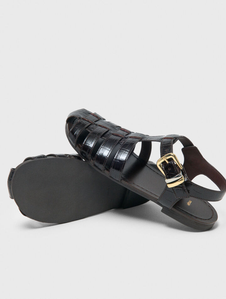 Multi-strap leather sandals