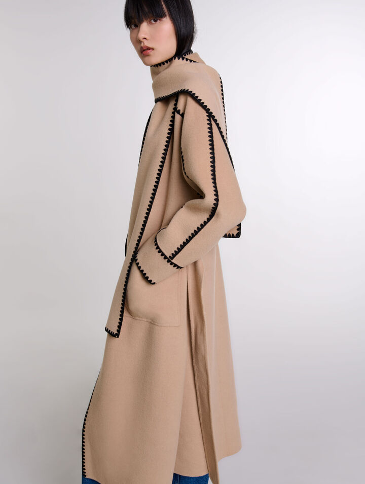 Two-tone double-faced coat