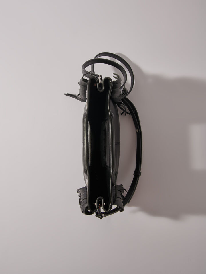Leather M bag with eyelets