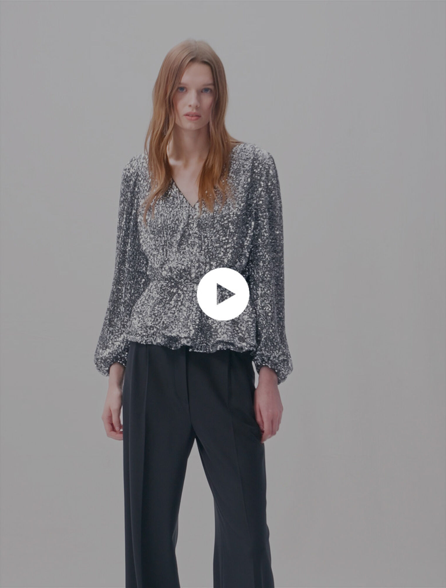 Smocked sequin top
