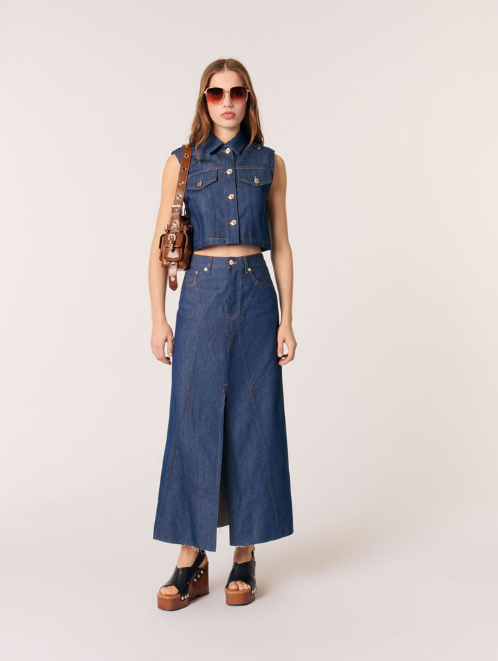 Denim cropped jacket