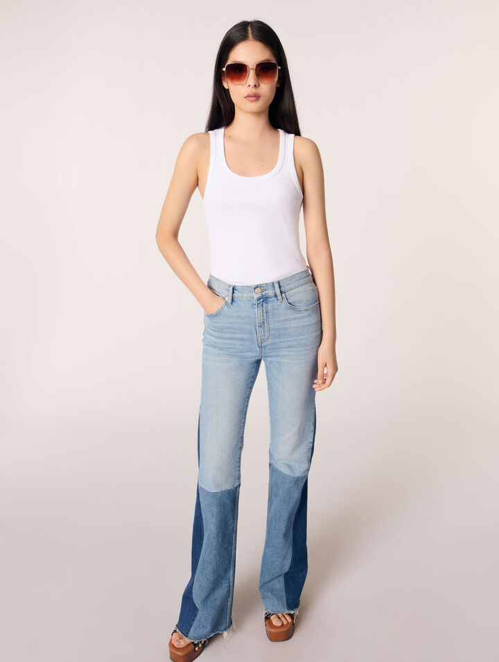 Tricolour patchwork jeans