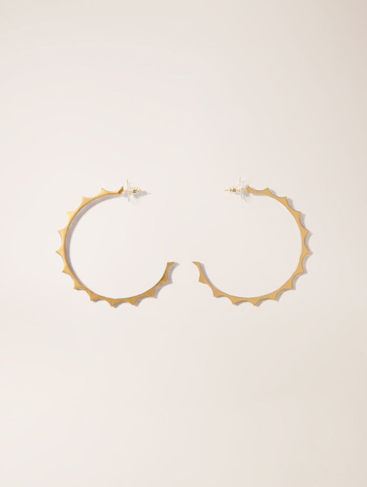 Maje Womens Spiky Gold-plated Brass Hoop Earrings Or In Gold