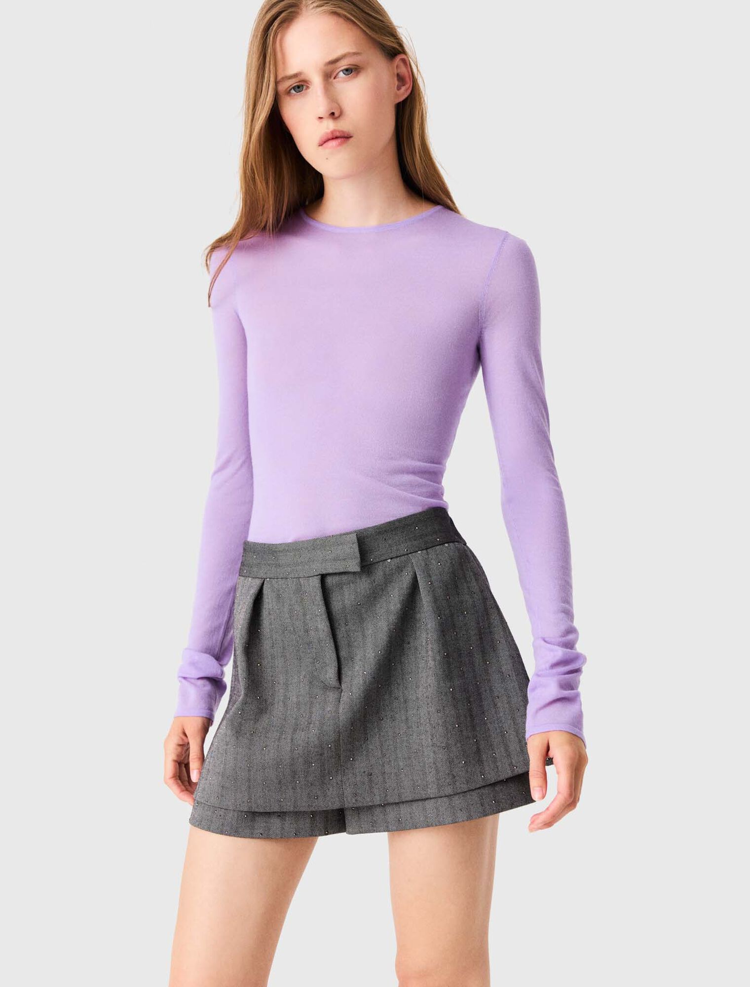 Rhinestone tailored skort