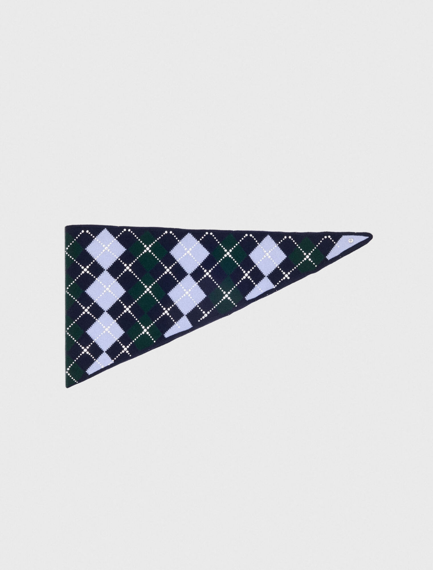 Wool argyle triangle scarf
