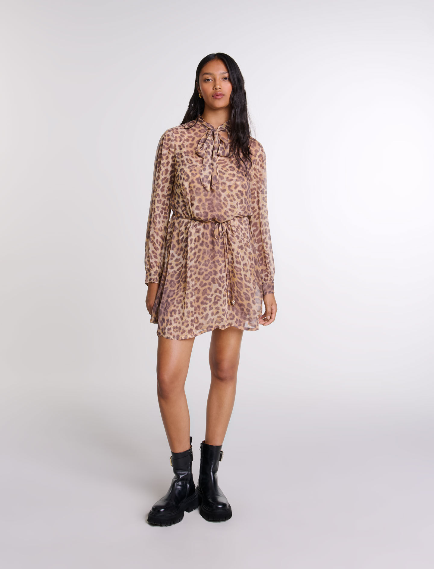 Leopard print short dress