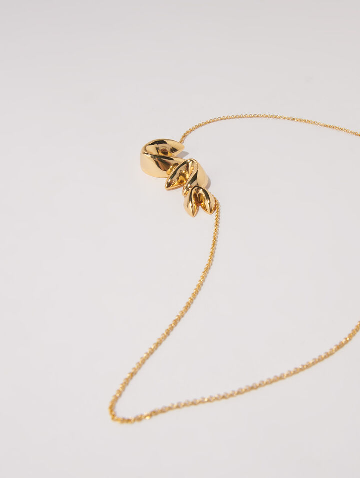 Long fortune cookie necklace