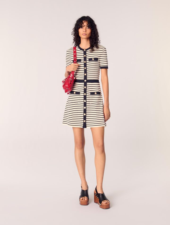 Rib knit short dress