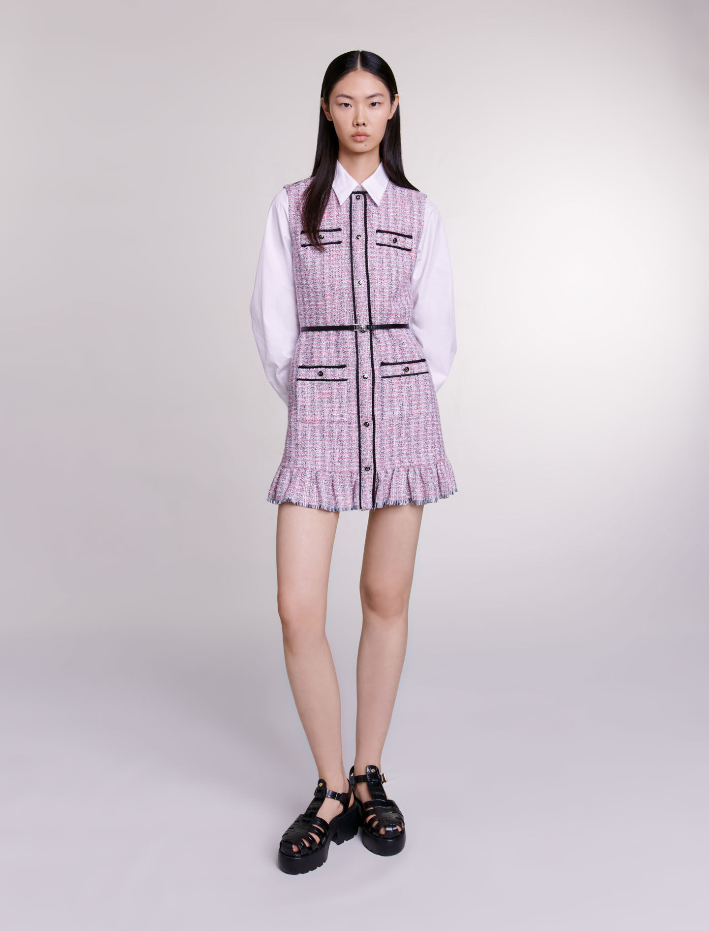 Tweed 2 in 1 short dress