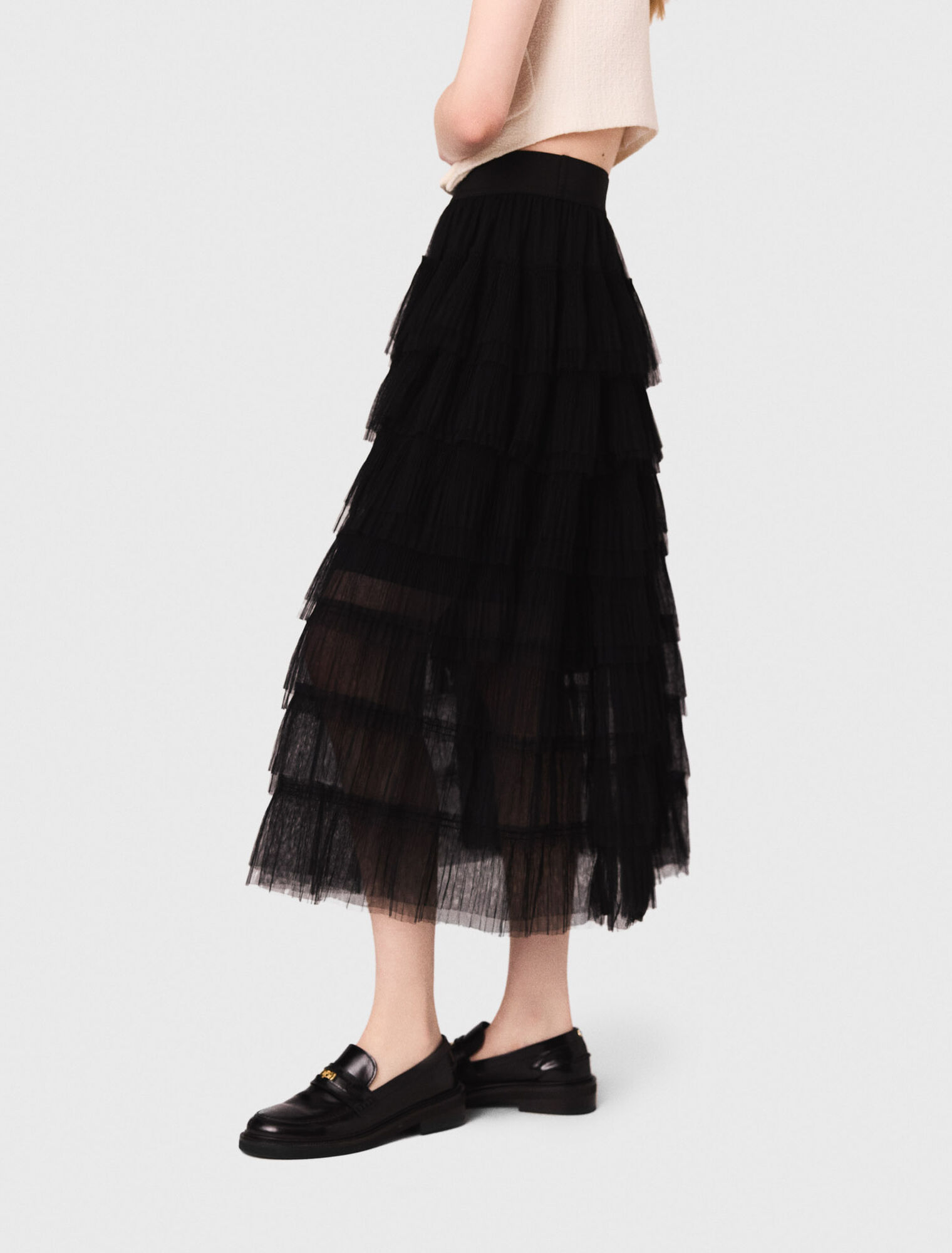 Tulle midi skirt