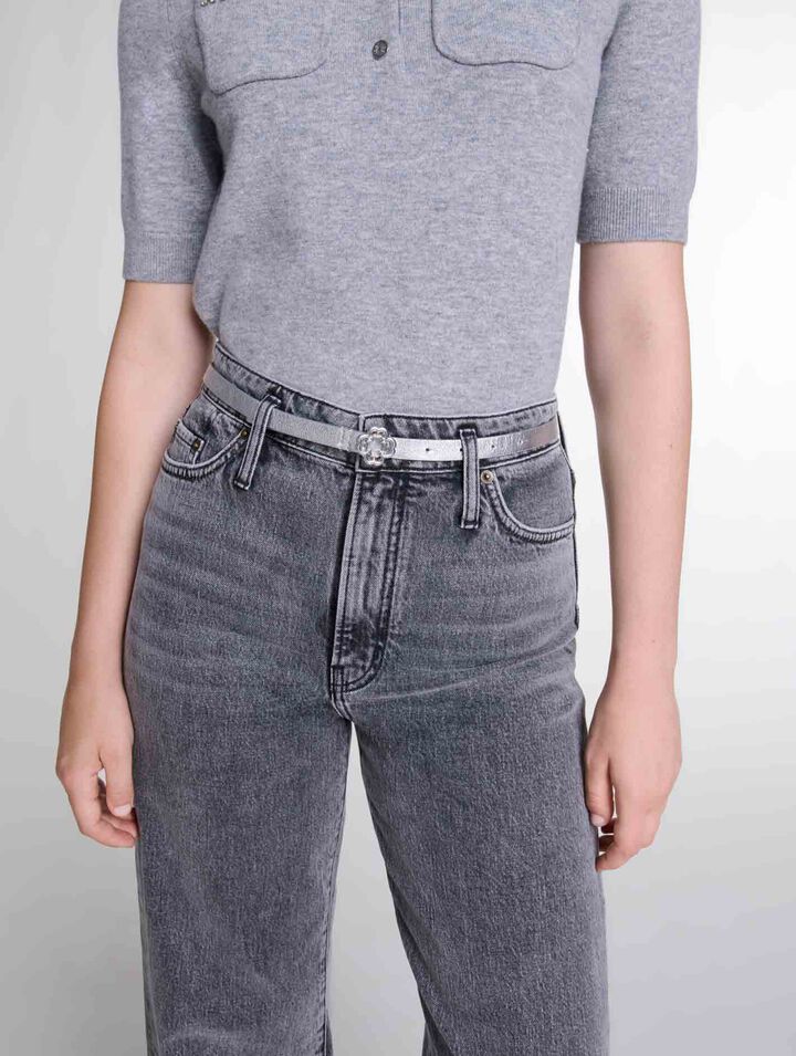 Slim belt with Clover buckle