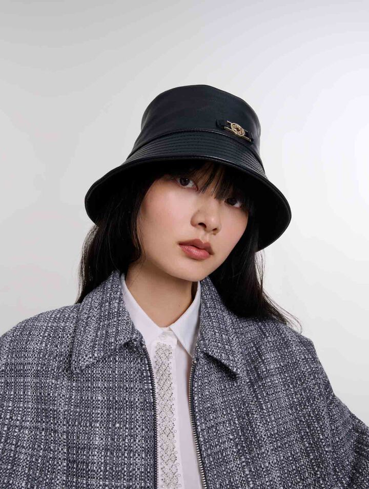 Leather bucket hat