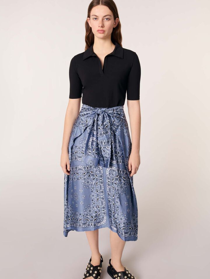Layered-effect patterned dress