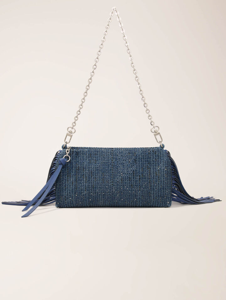 Miss M Pouch denim clutch bag
