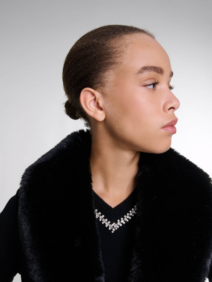 Double-faced mid-length coat