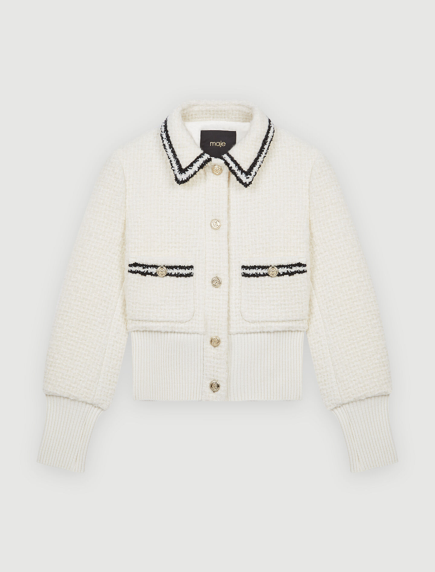 Contrasting tweed-style jacket