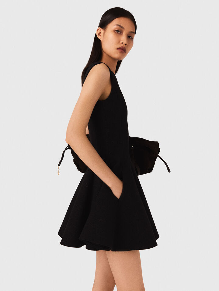 Short flared tweed dress