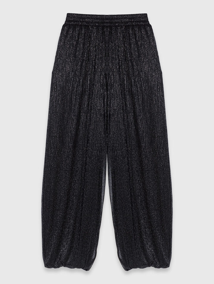 Metallic harem trousers