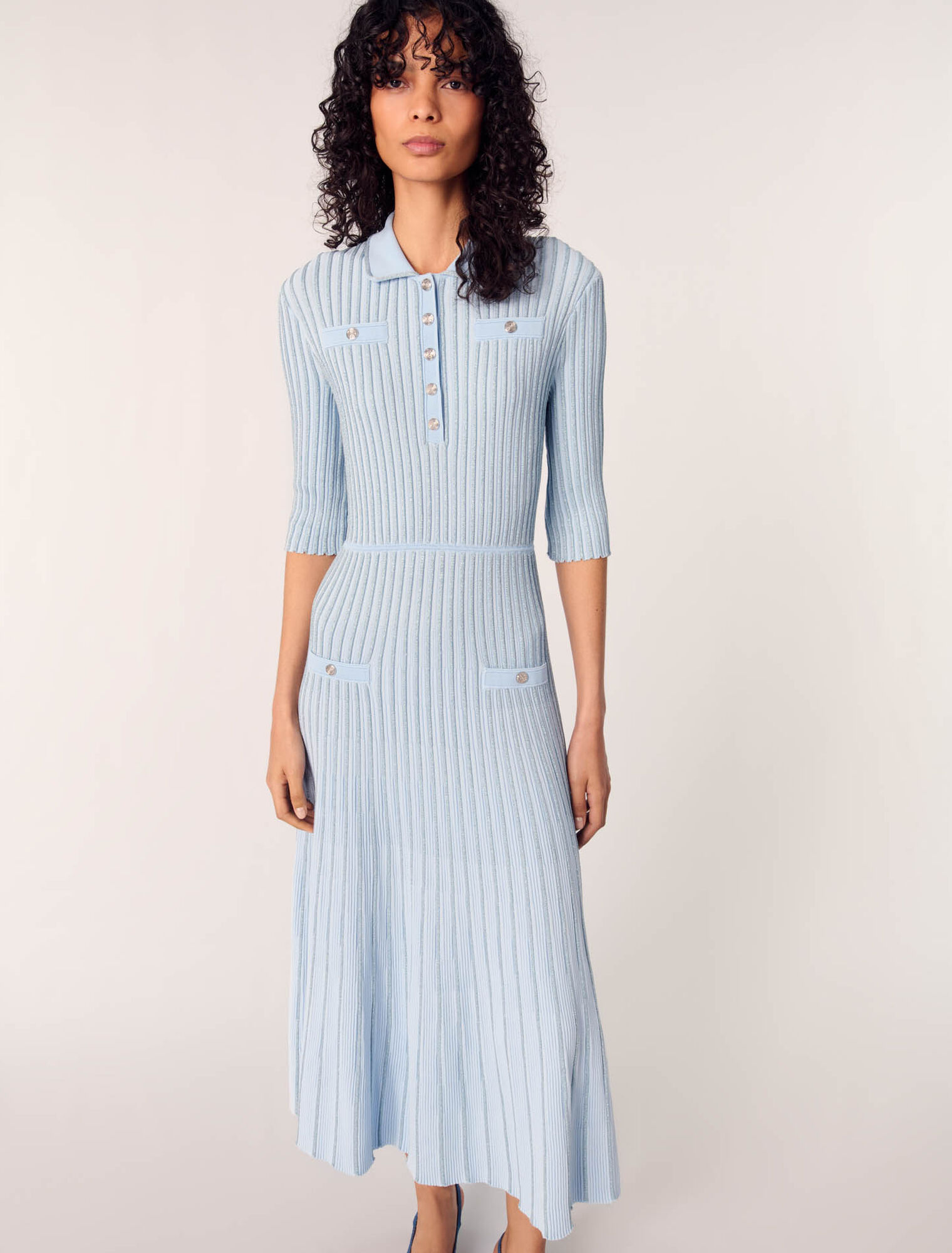 Rib knit midi dress