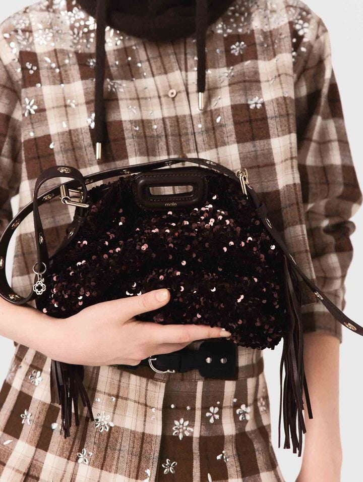 Sequinned Miss M mini bag