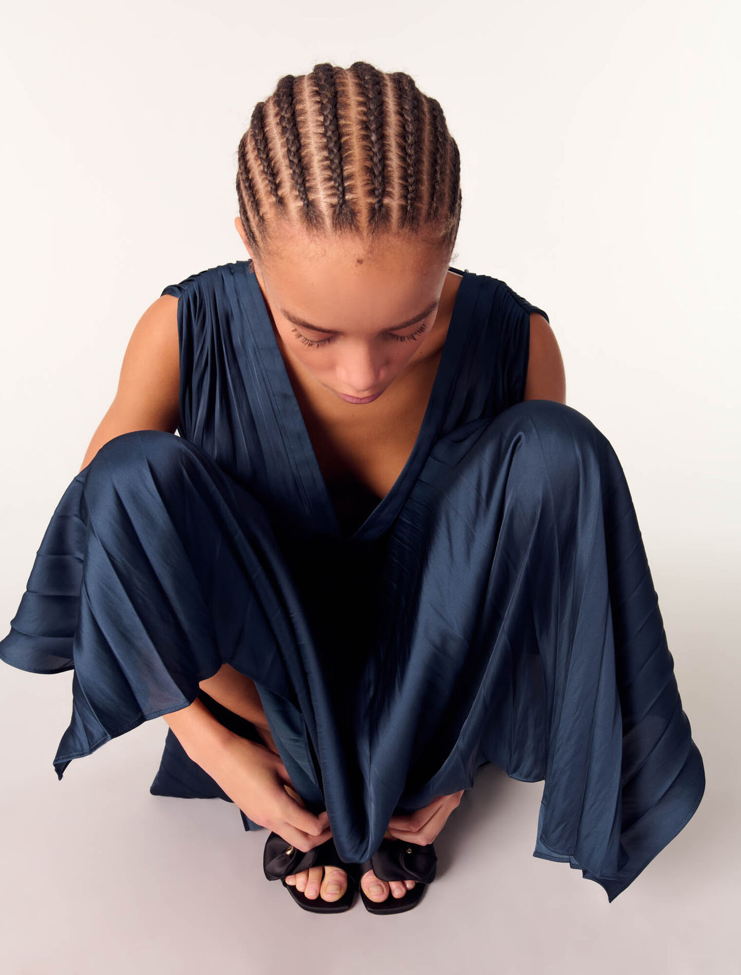 Pleated maxi dress