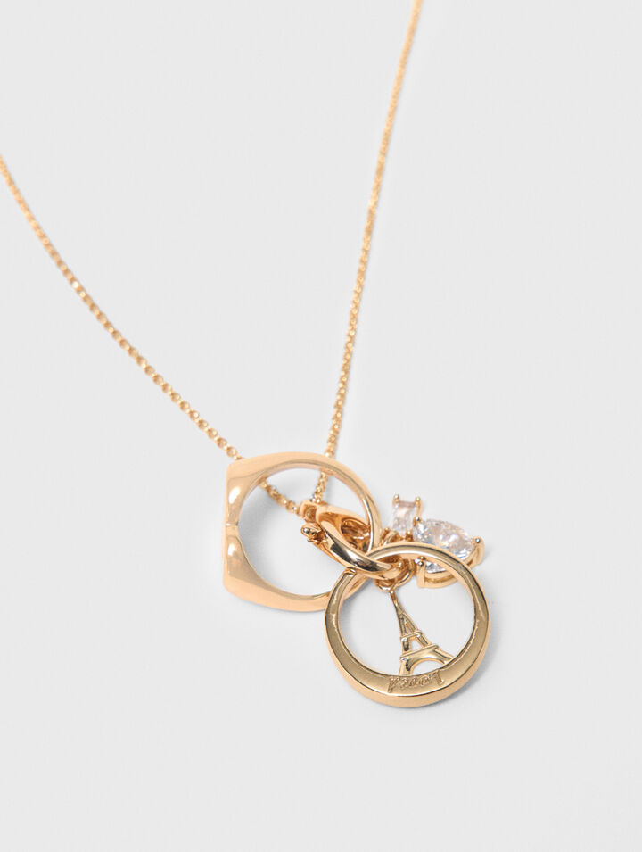 Goldtone necklace with ring details