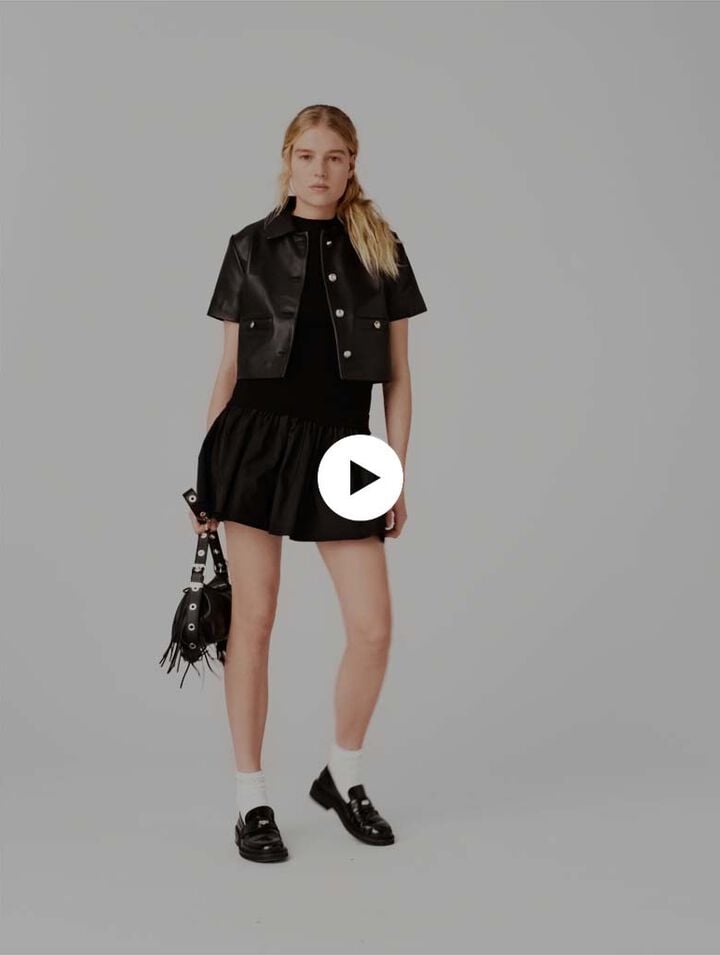 Cropped leather jacket