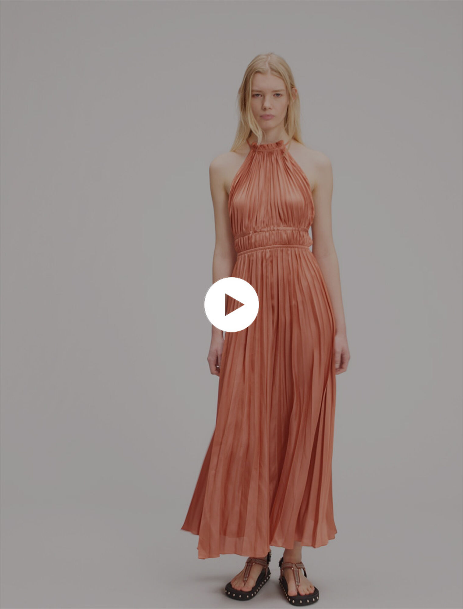 Pleated maxi dress